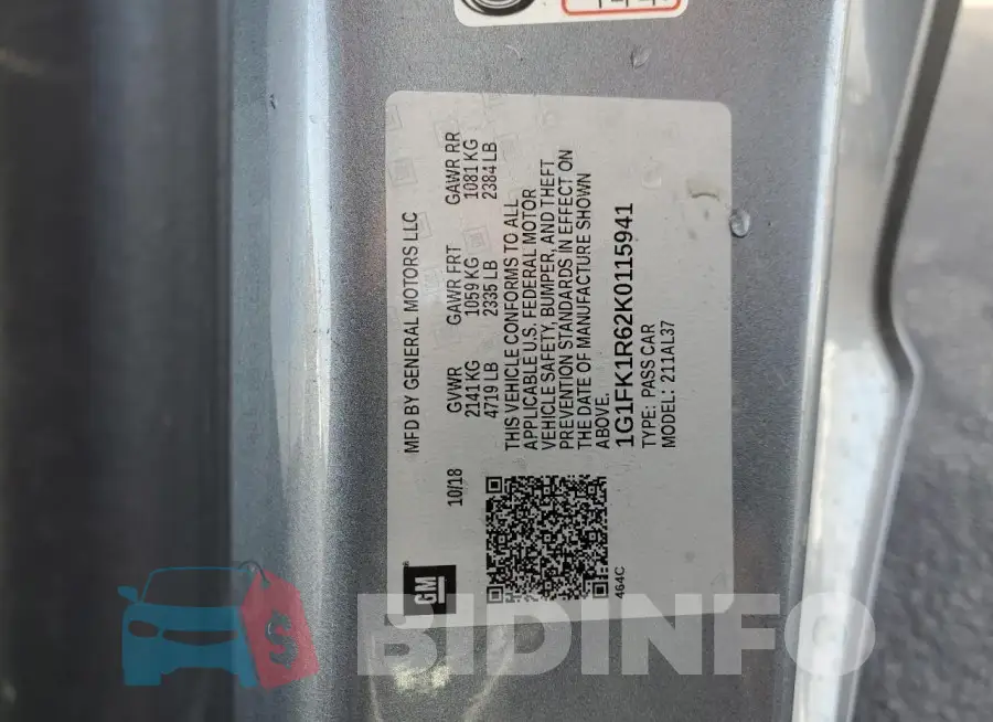 1G1FK1R62K0115941 Photo# 12