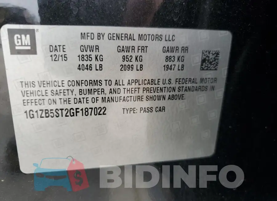 1G1ZB5ST2GF187022 Photo# 12