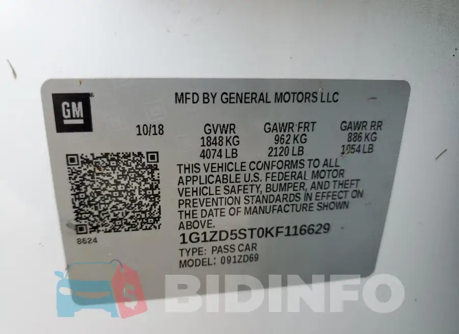 1G1ZD5ST0KF116629 Photo# 12