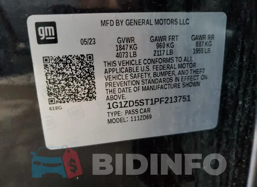 1G1ZD5ST1PF213751 Photo# 13