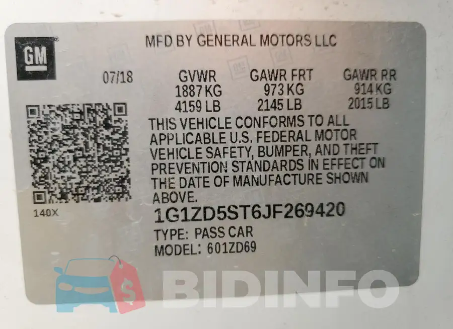 1G1ZD5ST6JF269420 Photo# 12