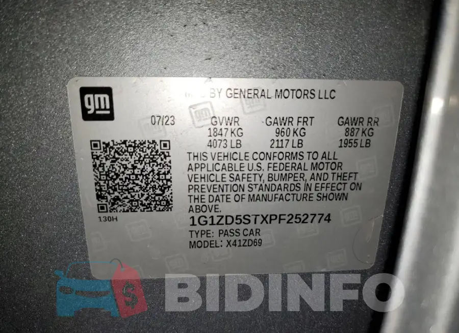 1G1ZD5STXPF252774 Photo# 12