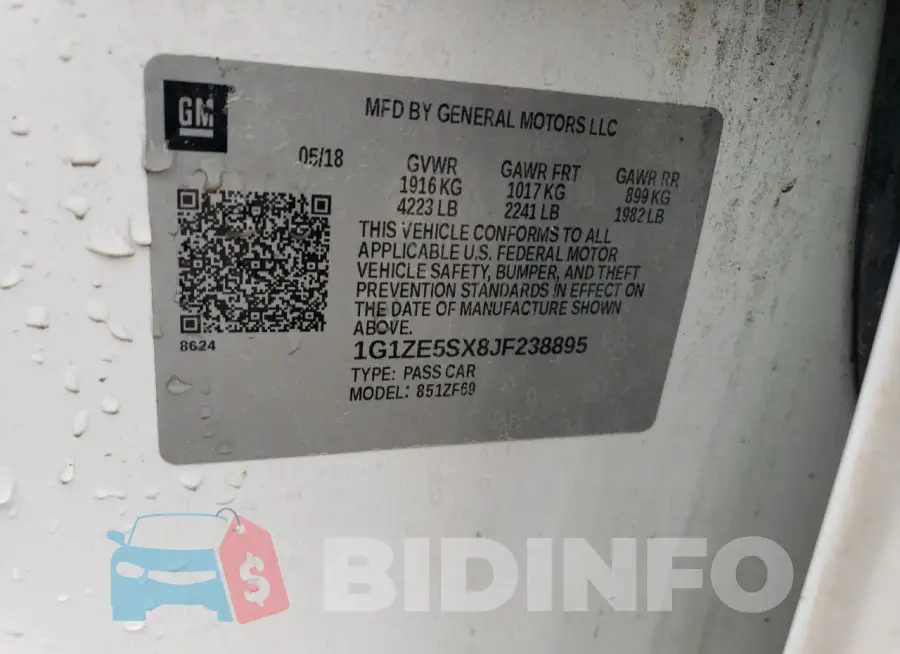 1G1ZE5SX8JF238895 Photo# 12