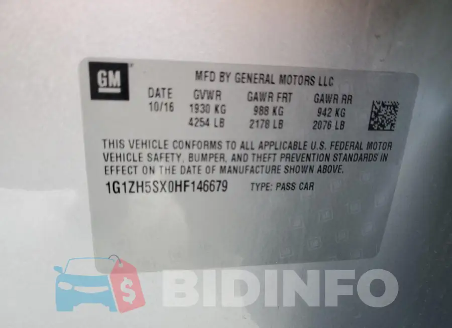 1G1ZH5SX0HF146679 Photo# 12