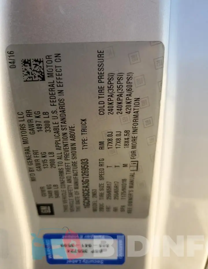 1GCHSCEA3G1269503 Photo# 12