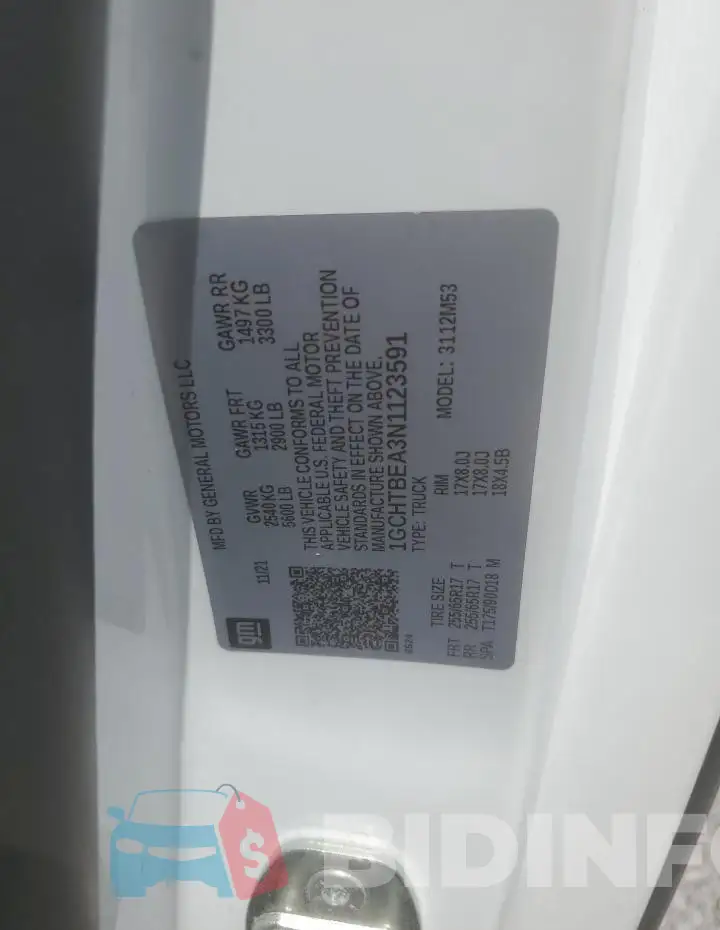 1GCHTBEA3N1123591 Photo# 12