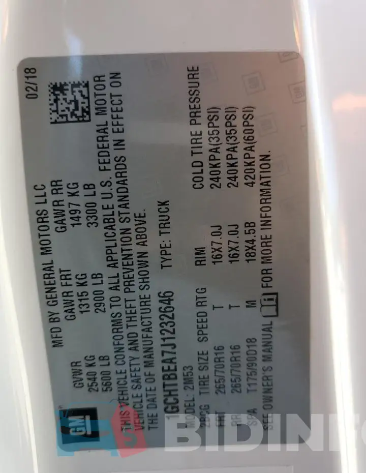 1GCHTBEA7J1232646 Photo# 12