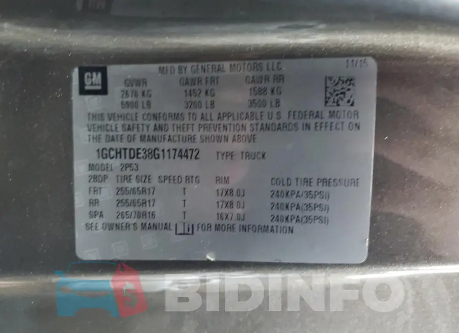 1GCHTDE38G1174472 Photo# 12