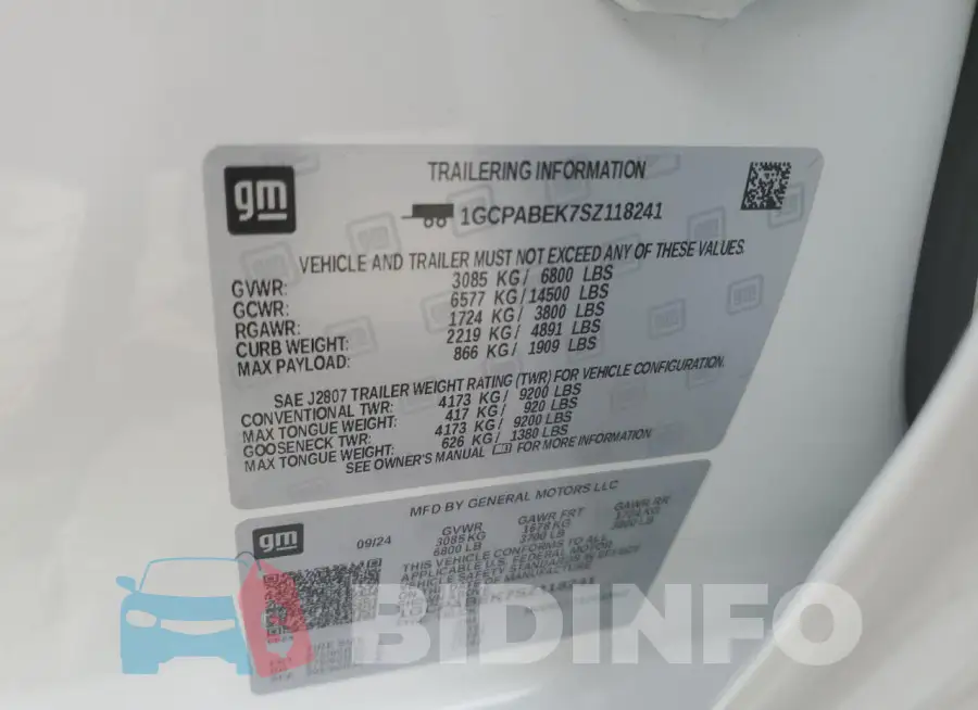 1GCPABEK7SZ118241 Photo# 12