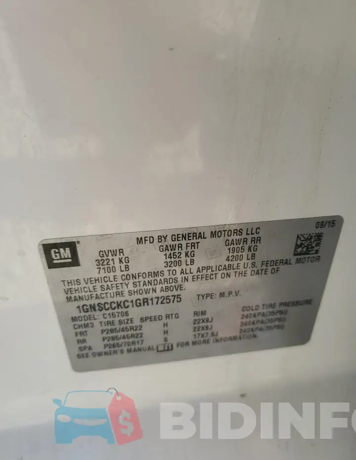 1GNSCCKC1GR172575 Photo# 14