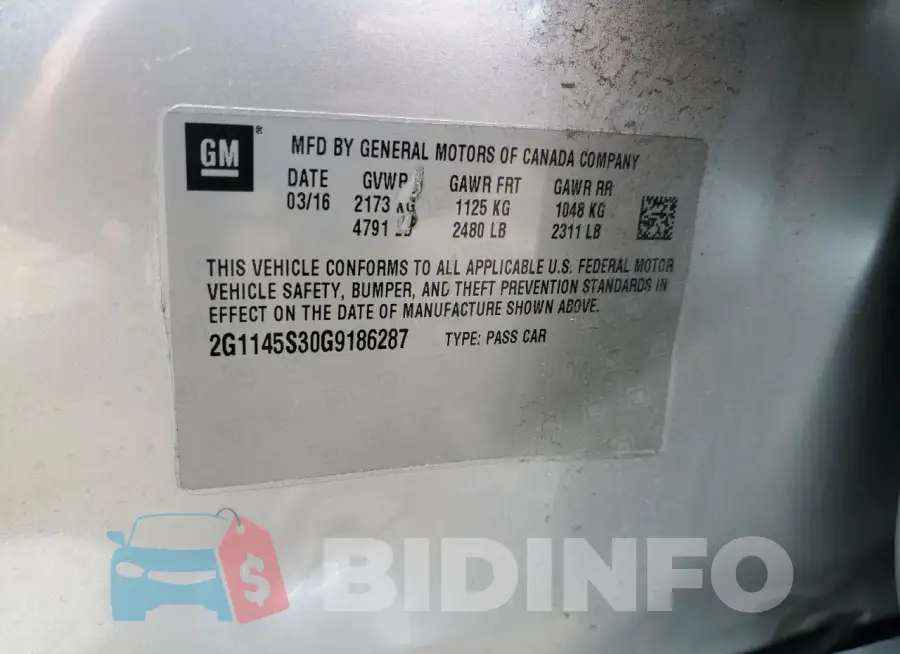 2G1145S30G9186287 Photo# 12