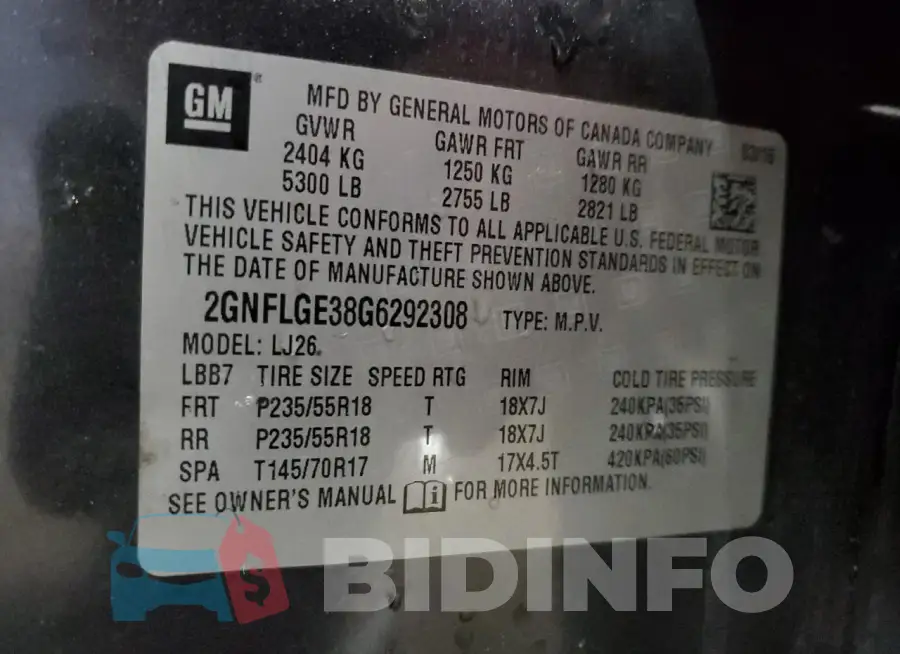 2GNFLGE38G6292308 Photo# 14