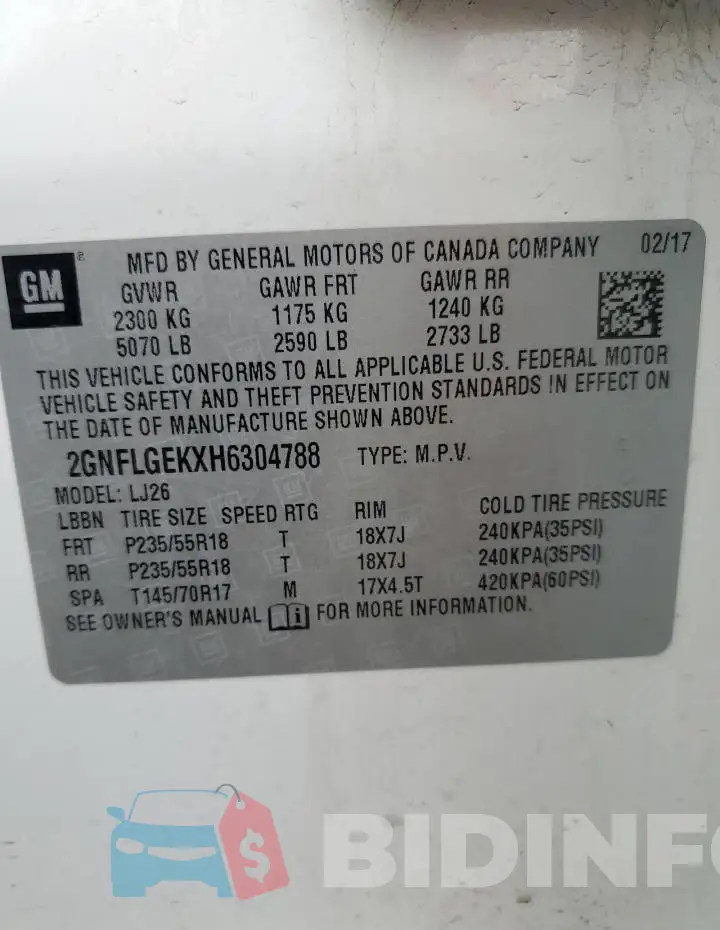 2GNFLGEKXH6304788 Photo# 13