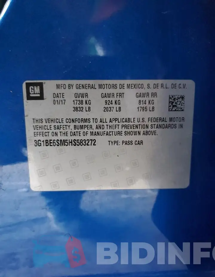 3G1BE6SM5HS583272 Photo# 12