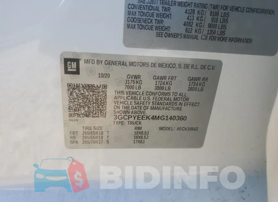 3GCPYEEK4MG140360 Photo# 12