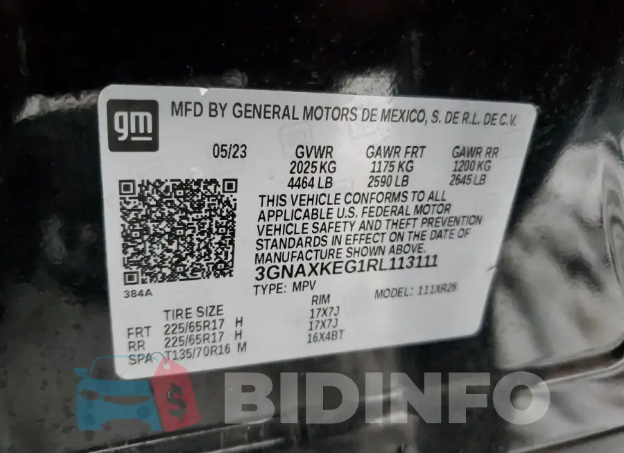3GNAXKEG1RL113111 Photo# 13