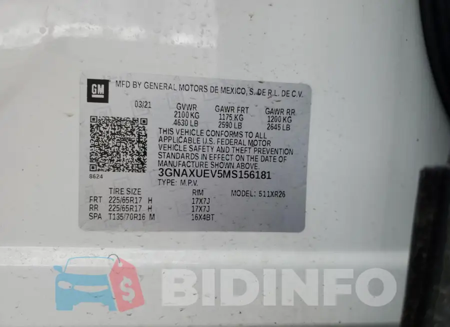3GNAXUEV5MS156181 Photo# 12