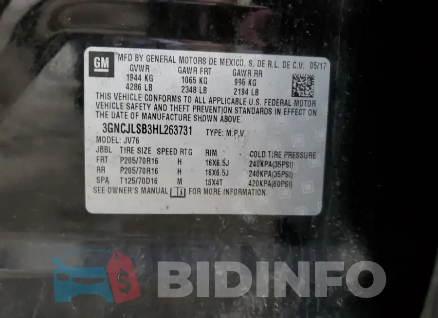 3GNCJLSB3HL263731 Photo# 14