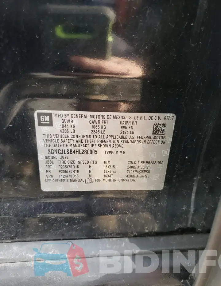 3GNCJLSB4HL280005 Photo# 13
