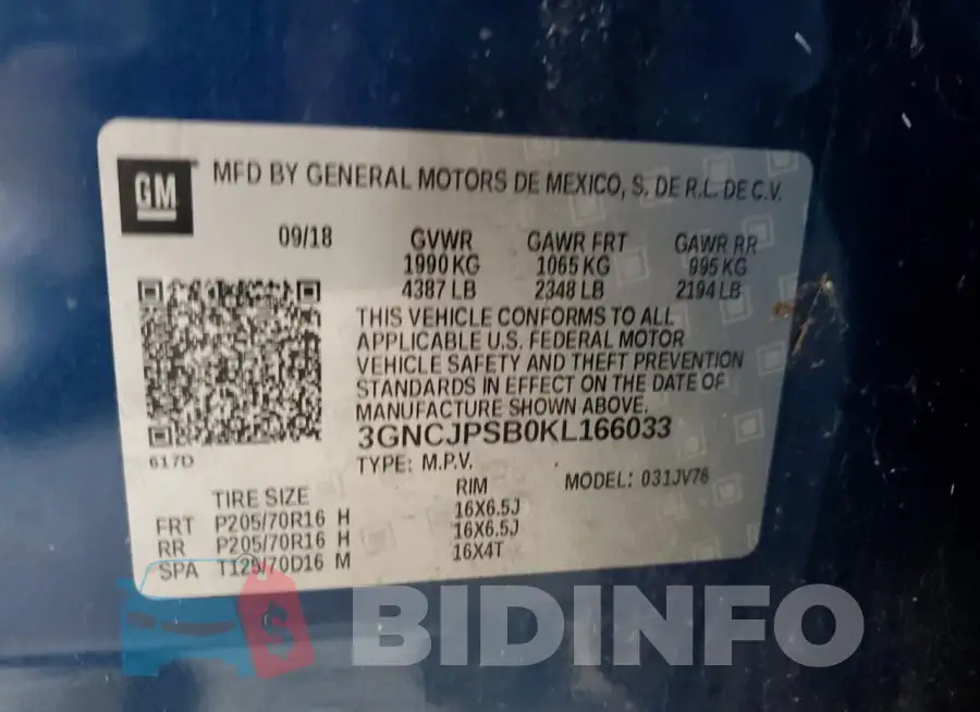 3GNCJPSB0KL166033 Photo# 14