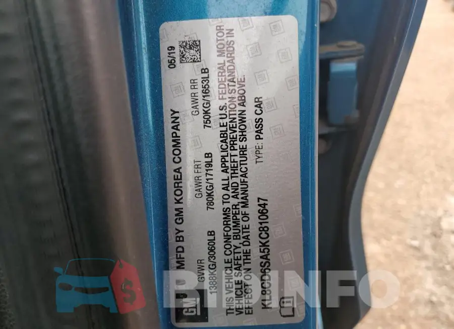 KL8CD6SA5KC810647 Photo# 12