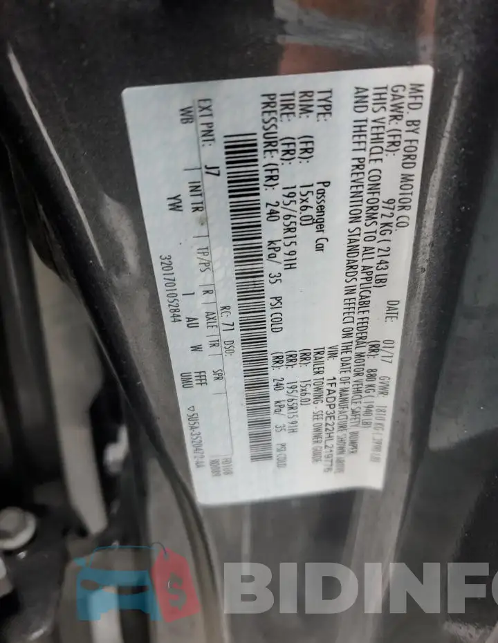 1FADP3E22HL219776 Photo# 12