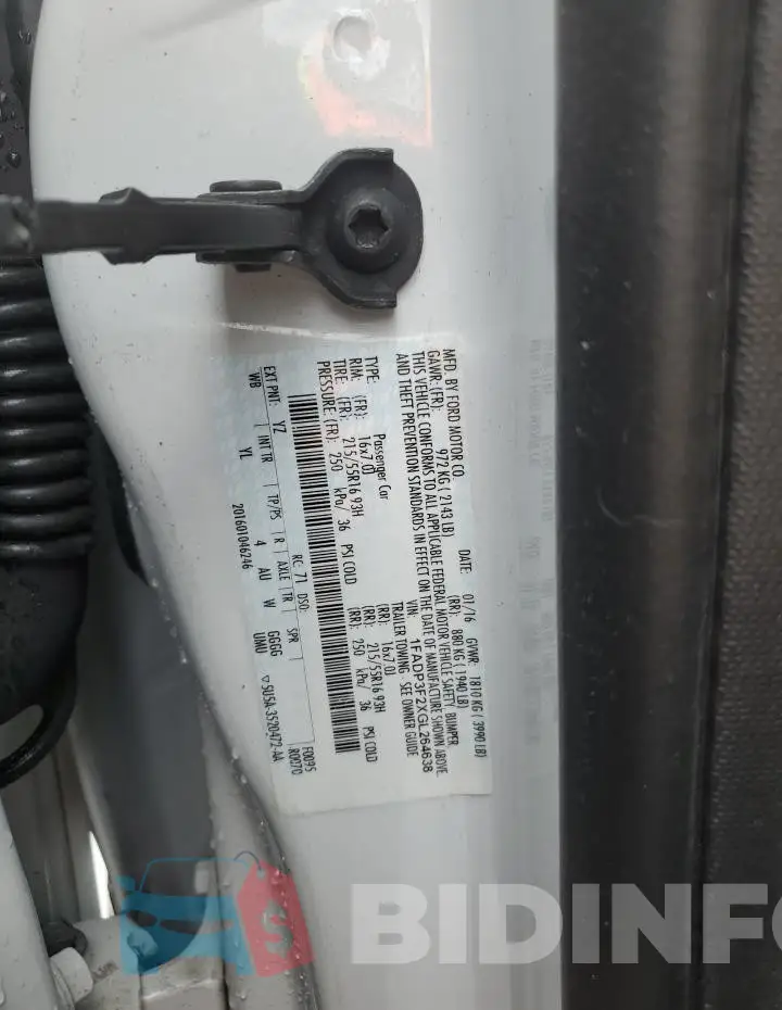 1FADP3F2XGL264638 Photo# 13