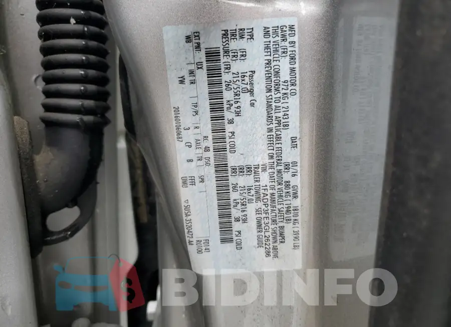 1FADP3FE3GL262286 Photo# 12