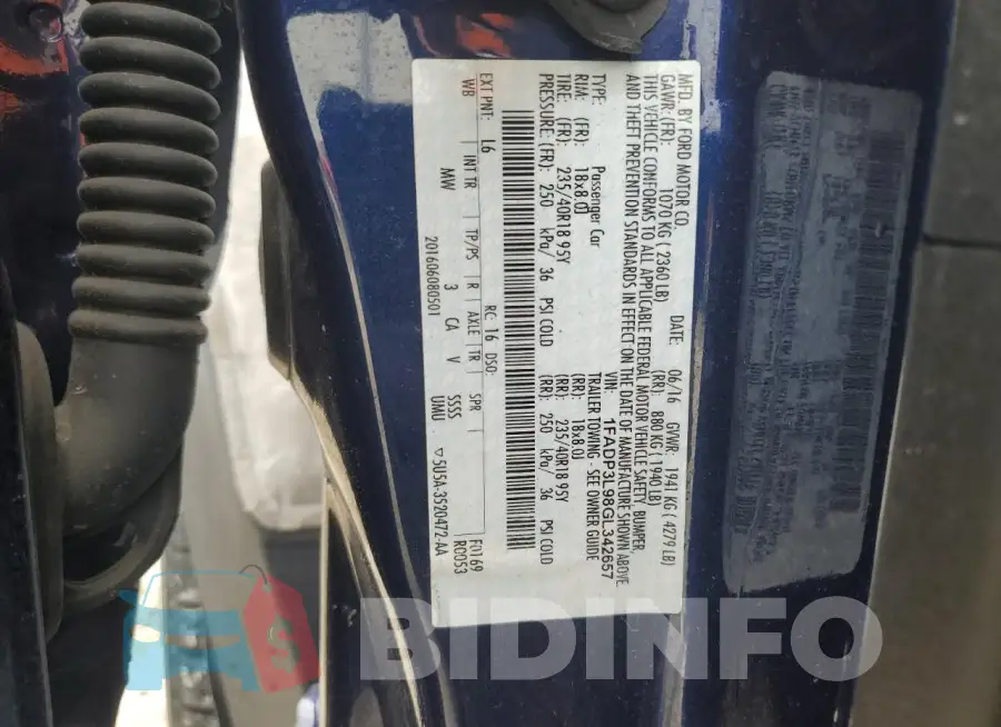 1FADP3L98GL342657 Photo# 13