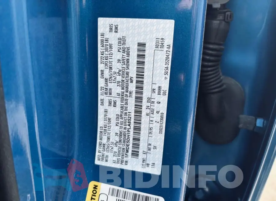 1FMDE5DH1PLA85211 Photo# 10
