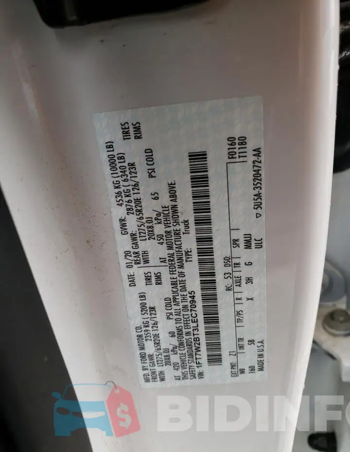 1FT7W2BT3LEC70945 Photo# 13
