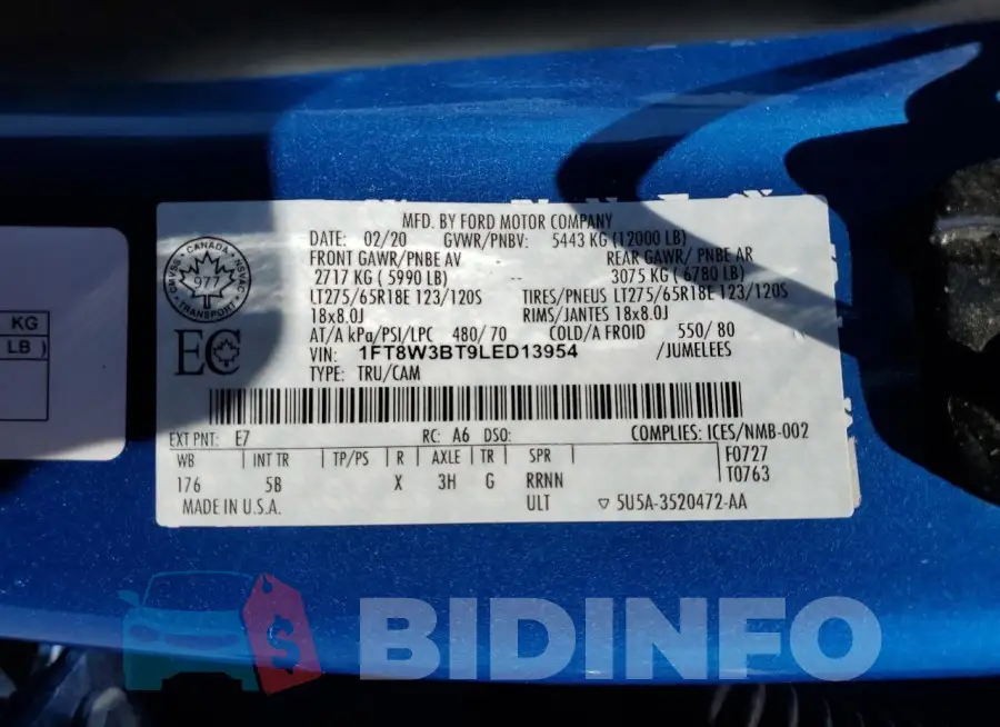 1FT8W3BT9LED13954 Photo# 12