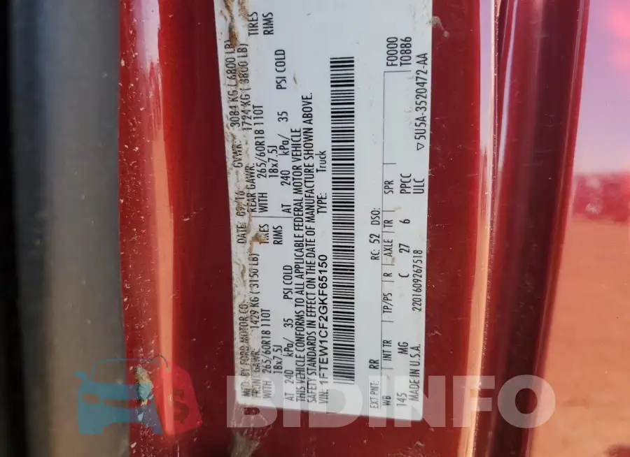 1FTEW1CF2GKF65150 Photo# 12