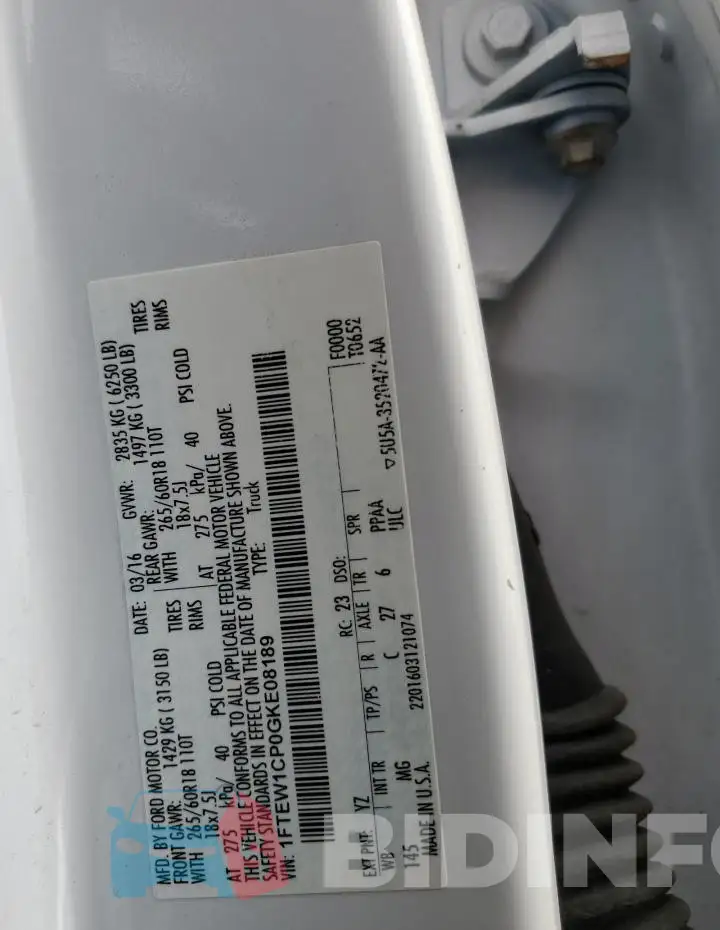 1FTEW1CP0GKE08189 Photo# 12