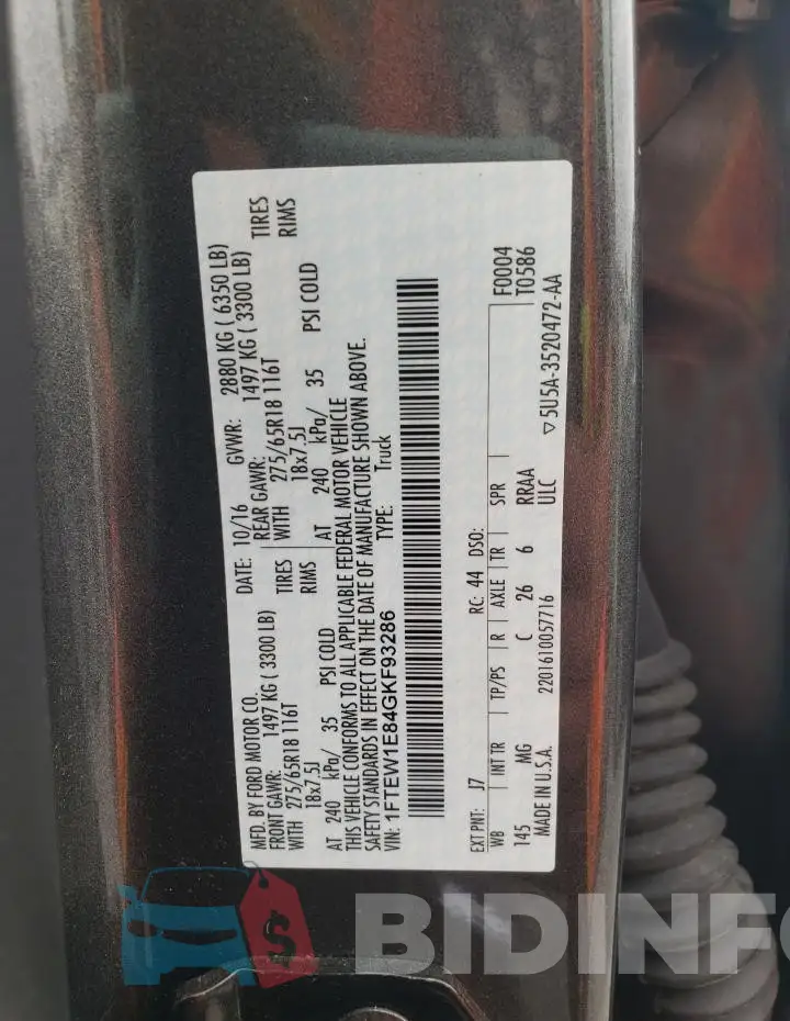1FTEW1E84GKF93286 Photo# 12