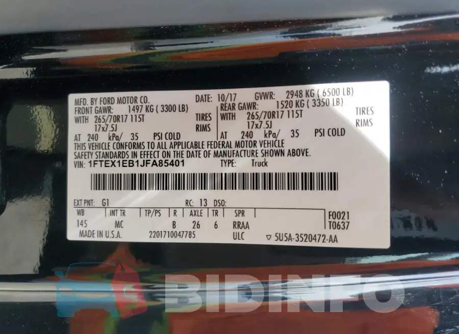 1FTEX1EB1JFA85401 Photo# 12