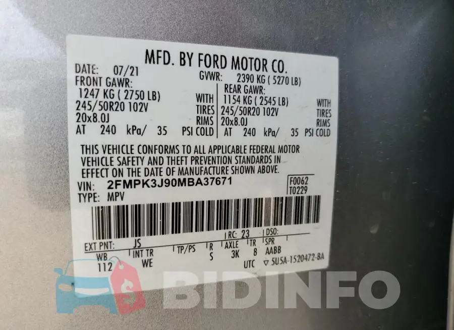2FMPK3J90MBA37671 Photo# 13
