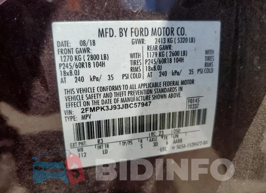 2FMPK3J93JBC57947 Photo# 14