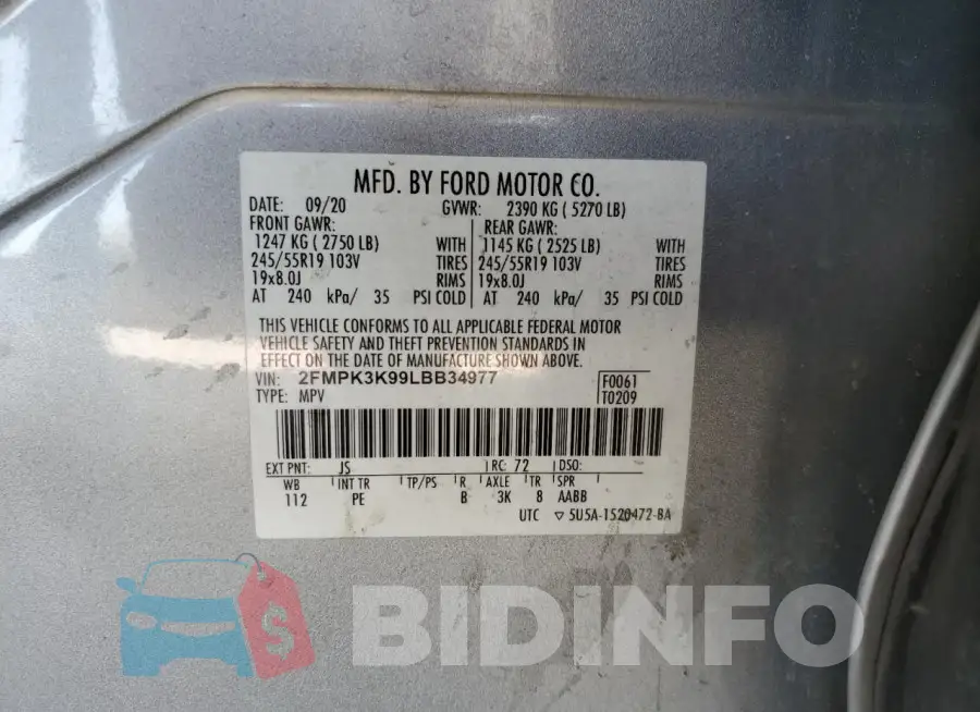 2FMPK3K99LBB34977 Photo# 13