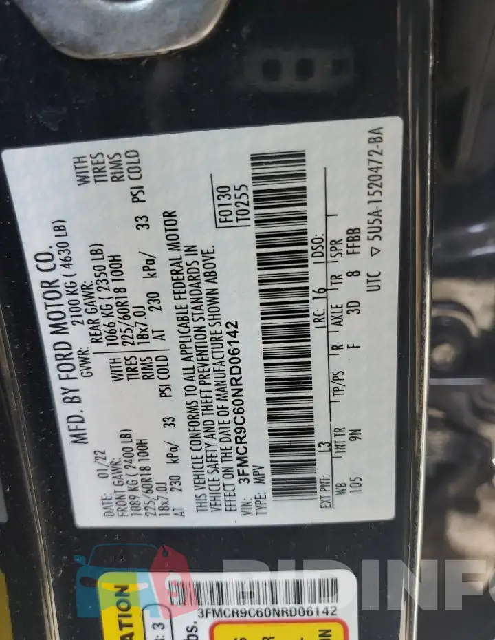 3FMCR9C60NRD06142 Photo# 12