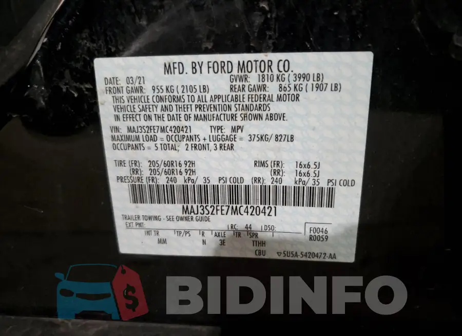 MAJ3S2FE7MC420421 Photo# 13