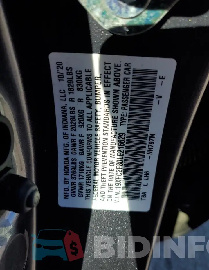 19XFC2F80LE216629 Photo# 12