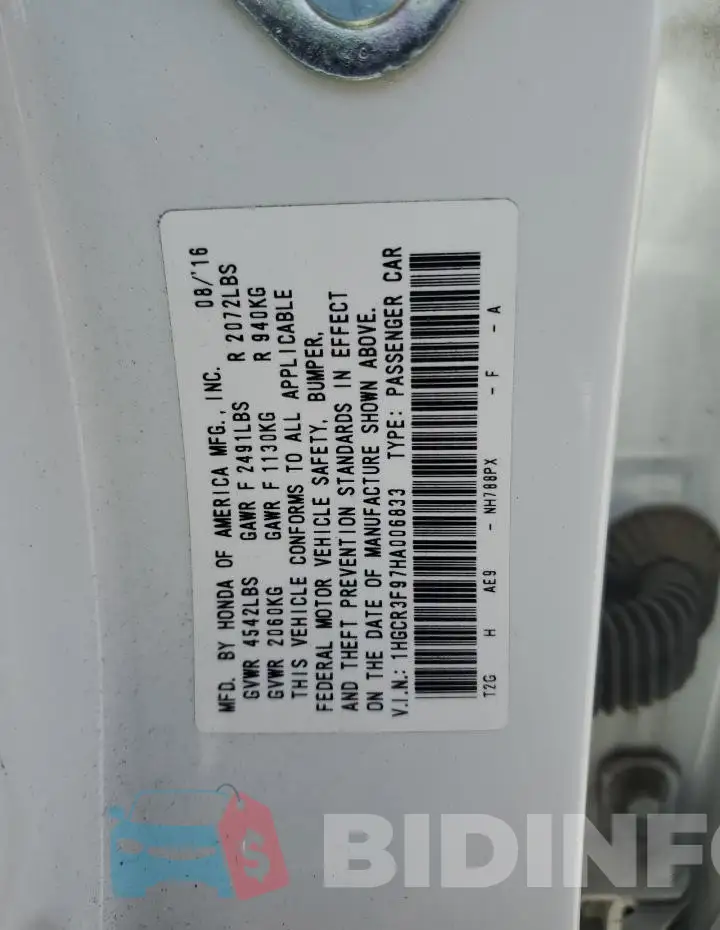 1HGCR3F97HA006833 Photo# 12