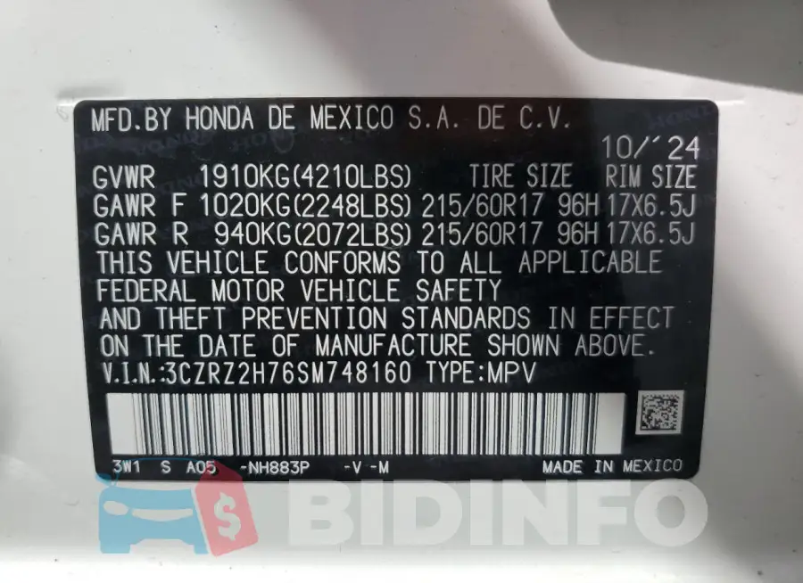 3CZRZ2H76SM748160 Photo# 14