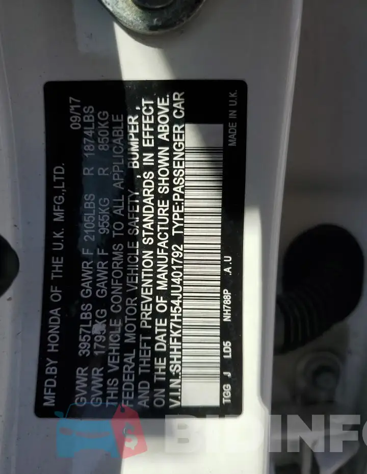 SHHFK7H54JU401792 Photo# 12