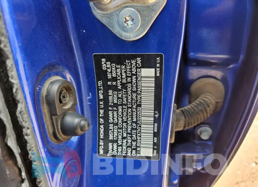 SHHFK7H71JU222532 Photo# 10