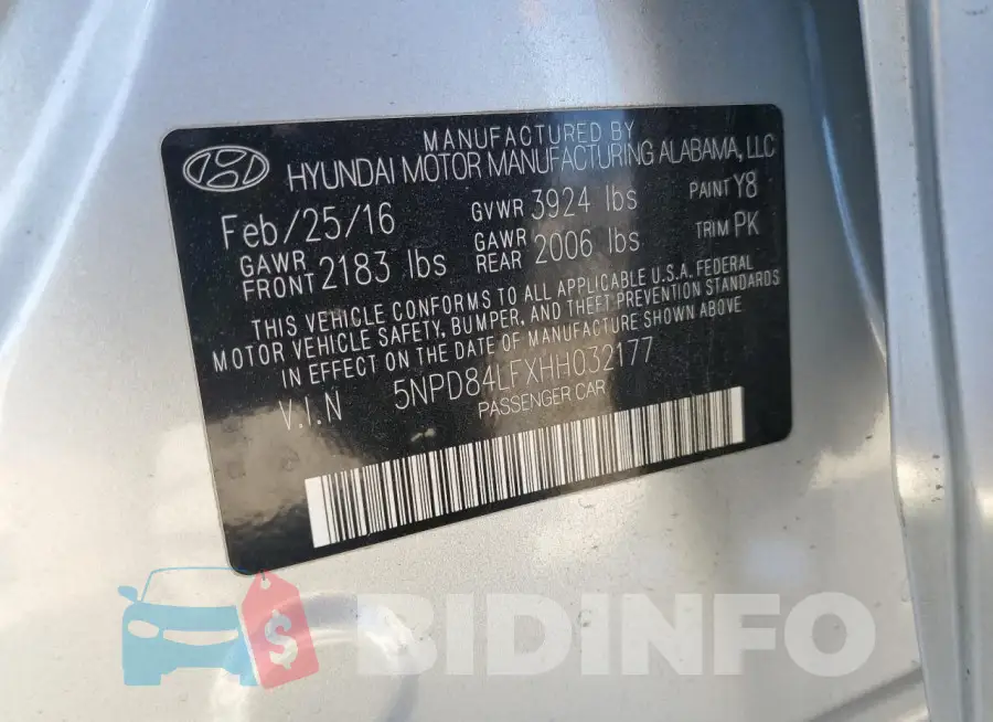 5NPD84LFXHH032177 Photo# 12