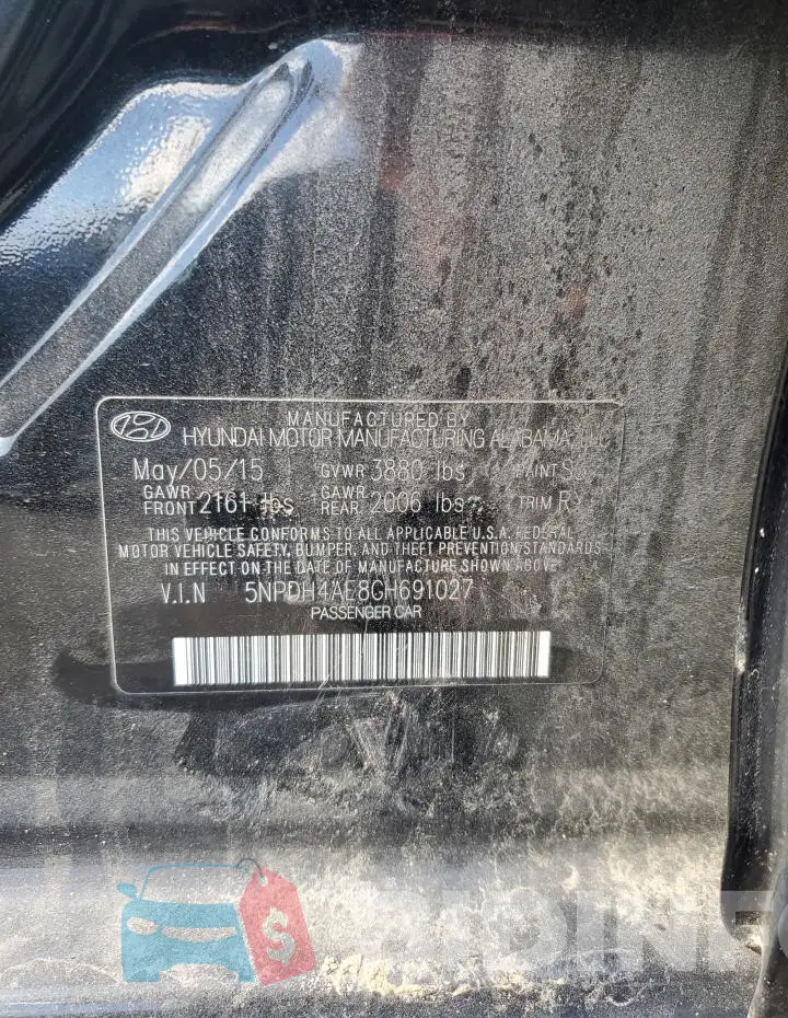 5NPDH4AE8GH691027 Photo# 12