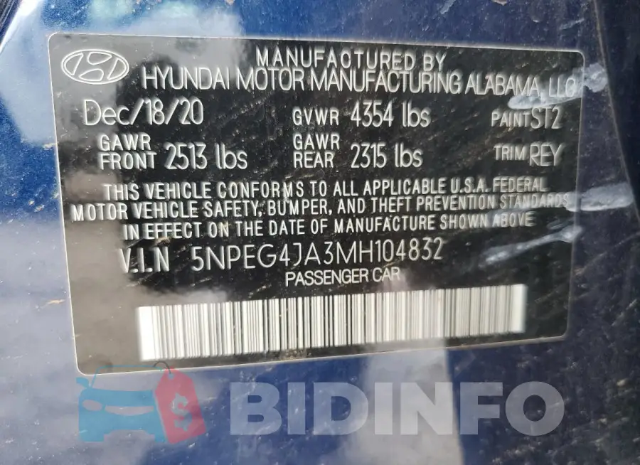 5NPEG4JA3MH104832 Photo# 13