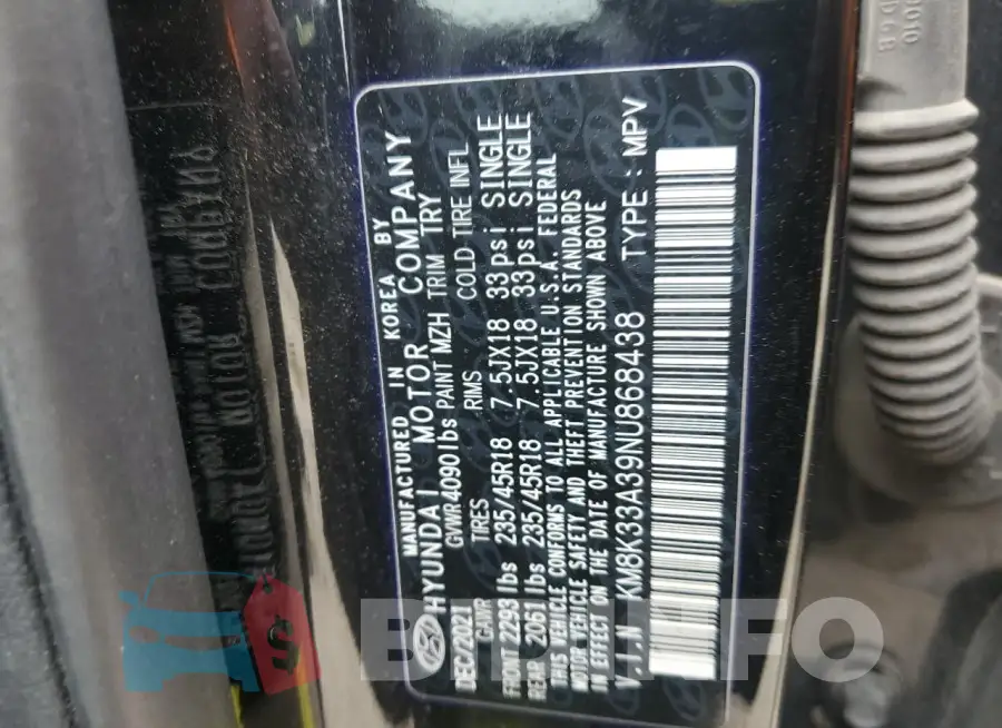 KM8K33A39NU868438 Photo# 14